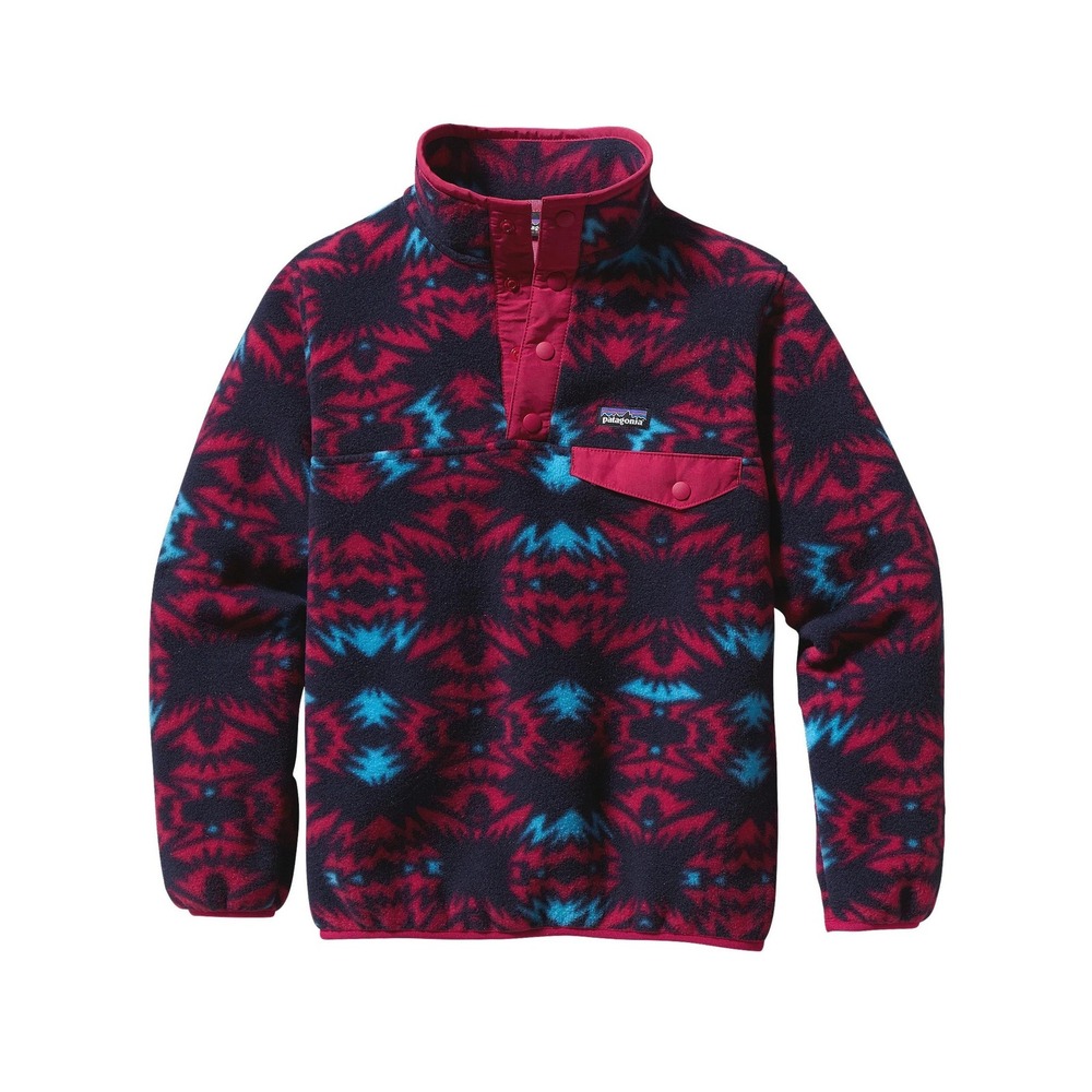 Rare Vintage Pattern Patagonia Synchilla Snap-T Girl's XL(14) Tribal Aztec Print